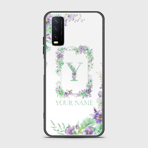 Vivo Y20 Cover - Personalized Alphabet Series - HQ Ultra Shine Premium Infinity Glass Soft Silicon Borders Case