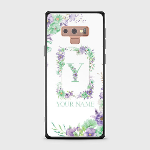 Samsung Galaxy Note 9 Cover - Personalized Alphabet Series Series - HQ Ultra Shine Premium Infinity Glass Soft Silicon Borders Case