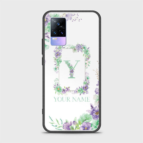 Vivo Y73 Cover - Personalized Alphabet Series - HQ Ultra Shine Premium Infinity Glass Soft Silicon Borders Case