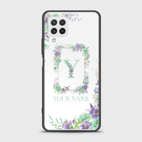 Samsung Galaxy M22 Cover - Personalized Alphabet Series - HQ Ultra Shine Premium Infinity Glass Soft Silicon Borders Case