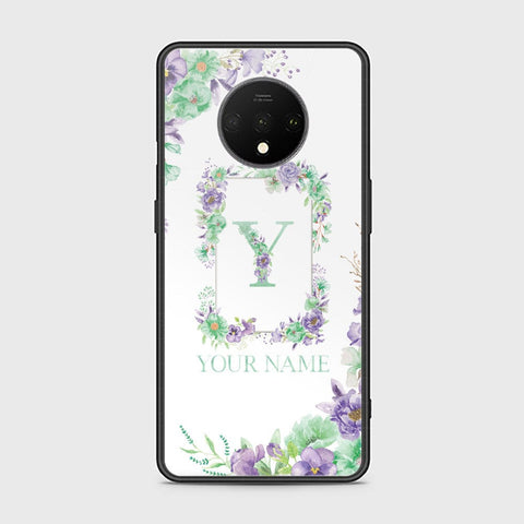 OnePlus 7T Cover - Personalized Alphabet Series - HQ Ultra Shine Premium Infinity Glass Soft Silicon Borders Case