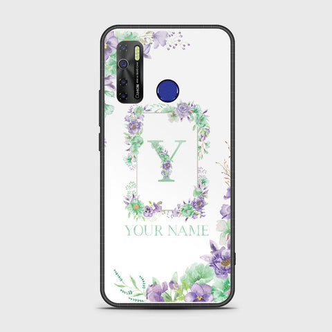 Tecno Camon 15 Cover - Personalized Alphabet Series Series - HQ Ultra Shine Premium Infinity Glass Soft Silicon Borders Case