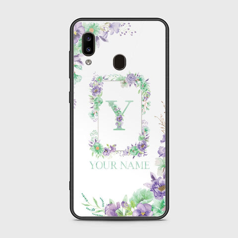 Samsung Galaxy A30 Cover - Personalized Alphabet Series - HQ Ultra Shine Premium Infinity Glass Soft Silicon Borders Case