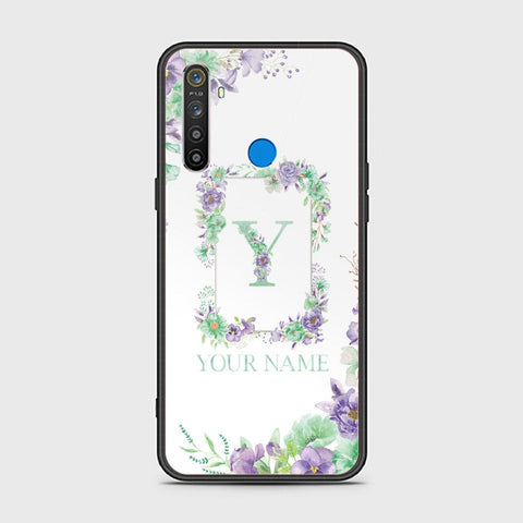 Realme 5 Cover - Personalized Alphabet Series Series - HQ Ultra Shine Premium Infinity Glass Soft Silicon Borders Case