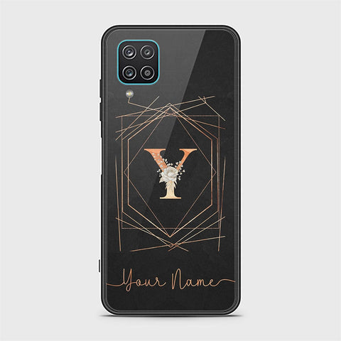 Samsung Galaxy A12 Cover - Personalized Alphabet Series Series - HQ Ultra Shine Premium Infinity Glass Soft Silicon Borders Case