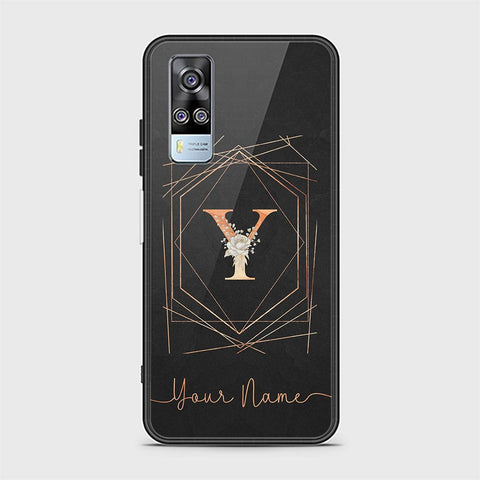 vivo Y33 Cover - Personalized Alphabet Series - HQ Ultra Shine Premium Infinity Glass Soft Silicon Borders Case