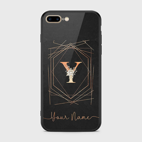 iPhone 8 Plus / 7 Plus Cover -Personalized Alphabet Series - HQ Ultra Shine Premium Infinity Glass Soft Silicon Borders Case