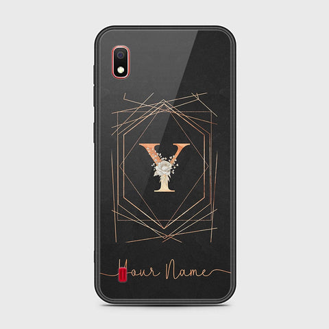 Samsung Galaxy A10 Cover - Personalized Alphabet Series Series - HQ Ultra Shine Premium Infinity Glass Soft Silicon Borders Case