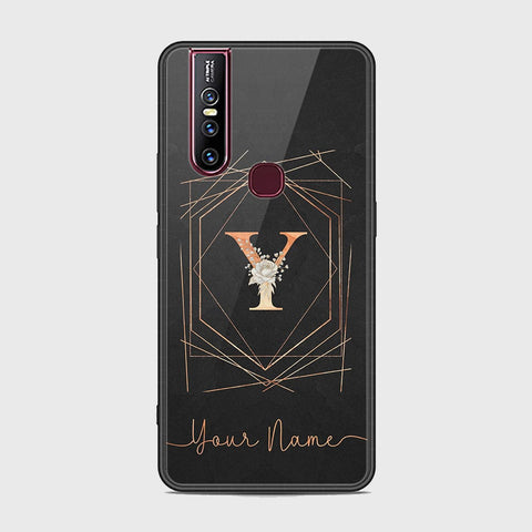 Vivo V15 Cover - Personalized Alphabet Series - HQ Ultra Shine Premium Infinity Glass Soft Silicon Borders Case