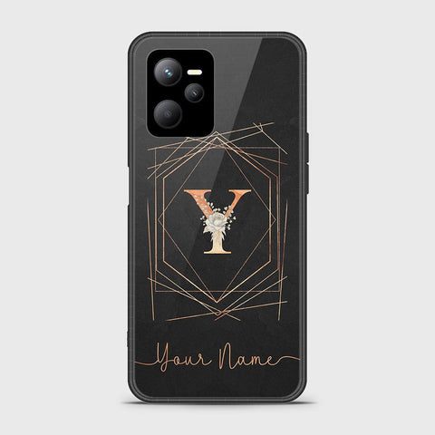 Realme V25 Cover - Personalized Alphabet Series Series - HQ Ultra Shine Premium Infinity Glass Soft Silicon Borders Case