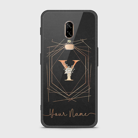 OnePlus 6 Cover - Personalized Alphabet Series Series - HQ Ultra Shine Premium Infinity Glass Soft Silicon Borders Case