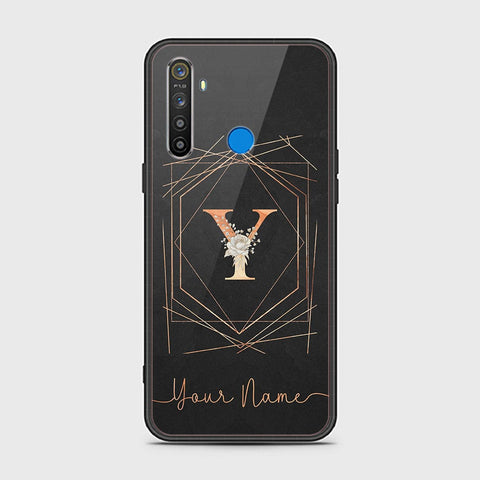 Realme 5 Cover - Personalized Alphabet Series Series - HQ Ultra Shine Premium Infinity Glass Soft Silicon Borders Case