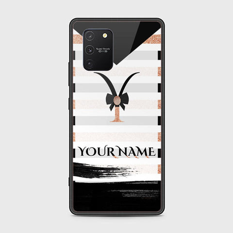 Samsung Galaxy A91 Cover - Personalized Alphabet Series Series - HQ Ultra Shine Premium Infinity Glass Soft Silicon Borders Case