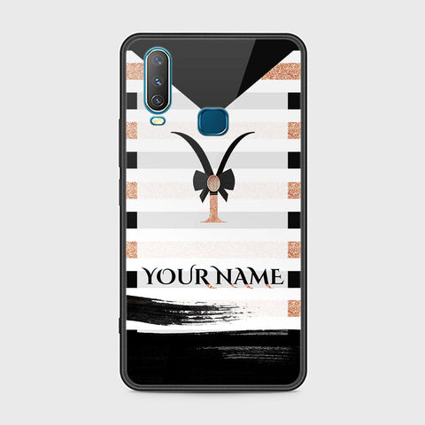 Vivo Y15 Cover - Personalized Alphabet Series Series - HQ Ultra Shine Premium Infinity Glass Soft Silicon Borders Case