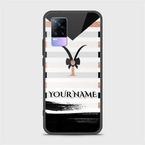 Vivo Y73 Cover - Personalized Alphabet Series - HQ Ultra Shine Premium Infinity Glass Soft Silicon Borders Case