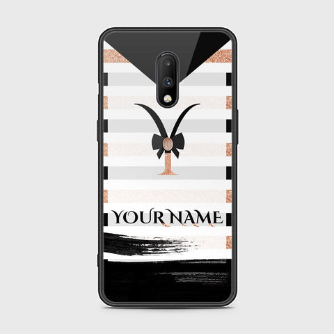 OnePlus 7 Cover - Personalized Alphabet Series - HQ Ultra Shine Premium Infinity Glass Soft Silicon Borders Case