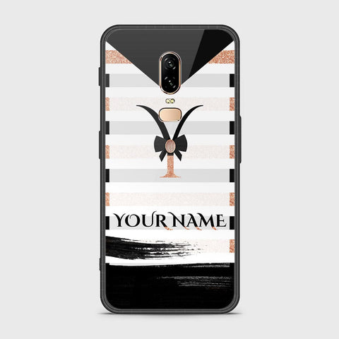 OnePlus 6 Cover - Personalized Alphabet Series Series - HQ Ultra Shine Premium Infinity Glass Soft Silicon Borders Case