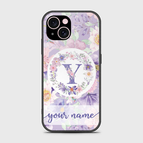 iPhone 15 Plus Cover- Personalized Alphabet Series - HQ Ultra Shine Premium Infinity Glass Soft Silicon Borders Case