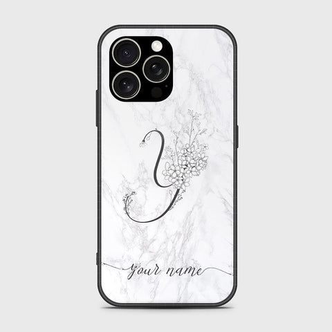 iPhone 15 Pro Cover- Personalized Alphabet Series - HQ Ultra Shine Premium Infinity Glass Soft Silicon Borders Case