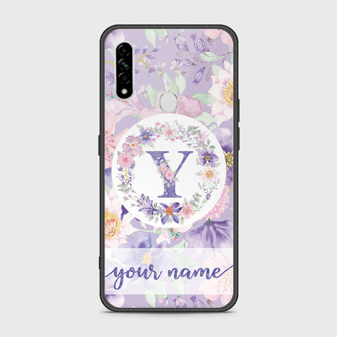 Oppo A8 Cover- Personalized Alphabet Series - HQ Ultra Shine Premium Infinity Glass Soft Silicon Borders Case