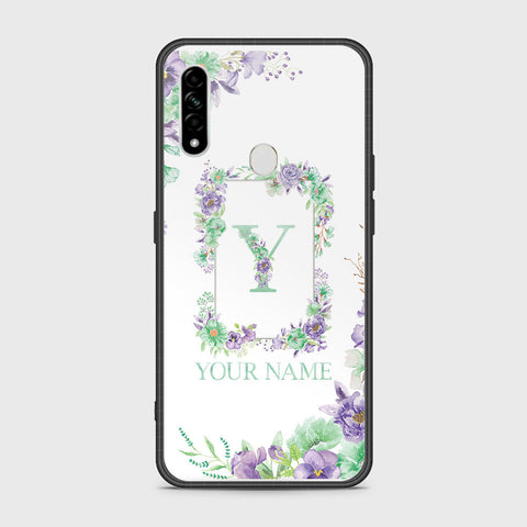 Oppo A8 Cover- Personalized Alphabet Series - HQ Ultra Shine Premium Infinity Glass Soft Silicon Borders Case