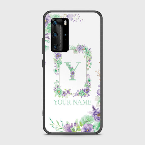 Huawei P40 Pro Cover- Personalized Alphabet Series - HQ Ultra Shine Premium Infinity Glass Soft Silicon Borders Case