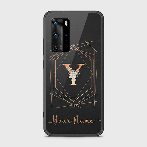 Huawei P40 Pro Cover- Personalized Alphabet Series - HQ Ultra Shine Premium Infinity Glass Soft Silicon Borders Case