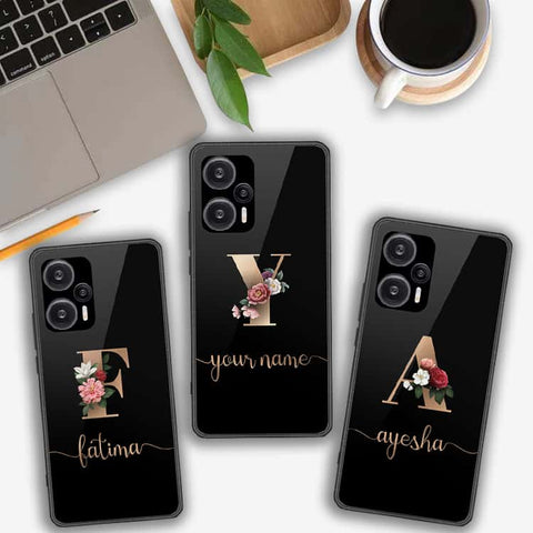 Xiaomi Redmi Note 12 Turbo  Cover- Personalized Alphabet Series - HQ Ultra Shine Premium Infinity Glass Soft Silicon Borders Case