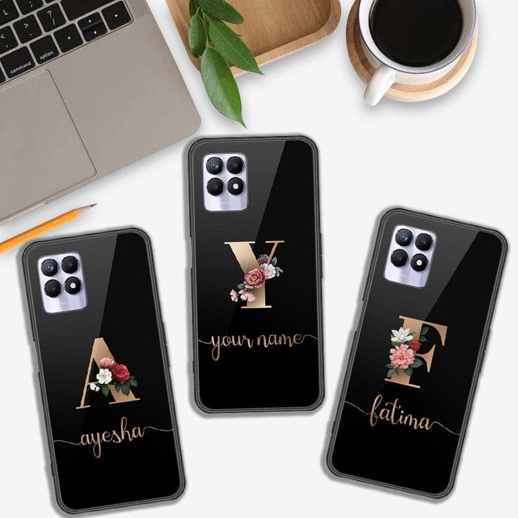 Realme Narzo 50 4G Cover - Personalized Alphabet Series - HQ Ultra Shine Premium Infinity Glass Soft Silicon Borders Case