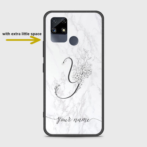 Realme Narzo 30A Cover- Personalized Alphabet Series - HQ Ultra Shine Premium Infinity Glass Soft Silicon Borders Case