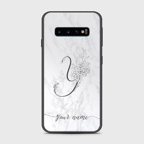 Samsung Galaxy S10 5G Cover - Personalized Alphabet Series - HQ Ultra Shine Premium Infinity Glass Soft Silicon Borders Case