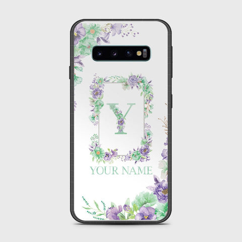 Samsung Galaxy S10 5G Cover - Personalized Alphabet Series - HQ Ultra Shine Premium Infinity Glass Soft Silicon Borders Case