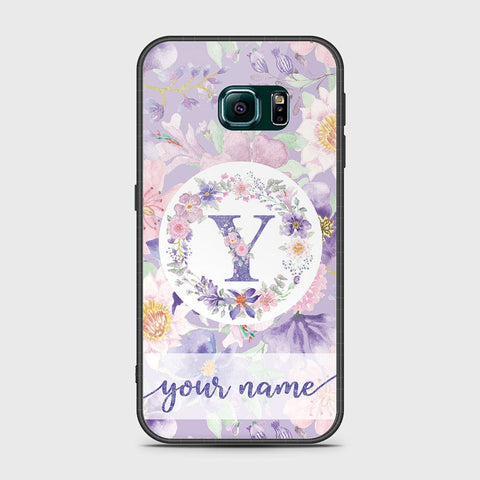 Samsung Galaxy S6 Edge Cover - Personalized Alphabet Series - HQ Ultra Shine Premium Infinity Glass Soft Silicon Borders Case