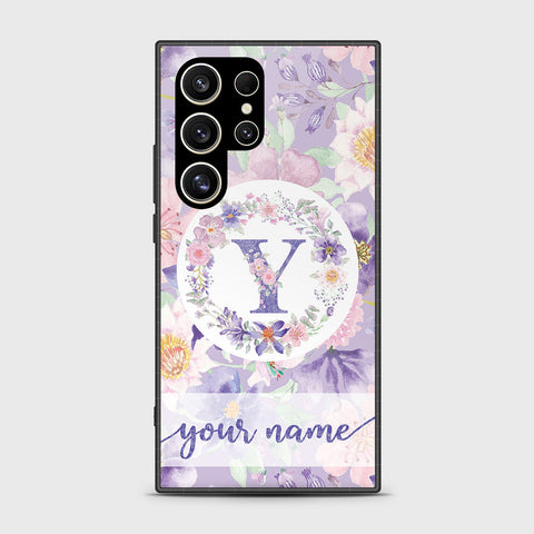 Samsung Galaxy S24 Ultra Cover- Personalized Alphabet Series - HQ Ultra Shine Premium Infinity Glass Soft Silicon Borders Case