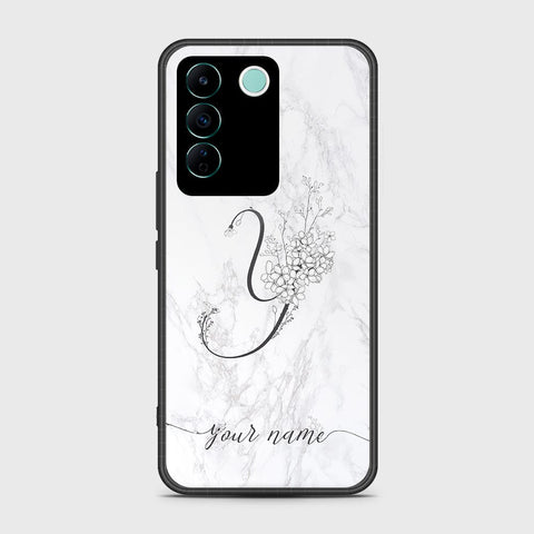 Vivo V27e Cover- Personalized Alphabet Series - HQ Ultra Shine Premium Infinity Glass Soft Silicon Borders Case