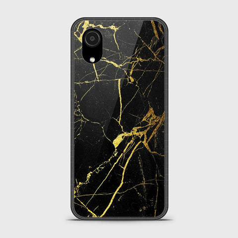 Samsung Galaxy A03 Core Cover - Black Marble Series - HQ Ultra Shine Premium Infinity Glass Soft Silicon Borders Case