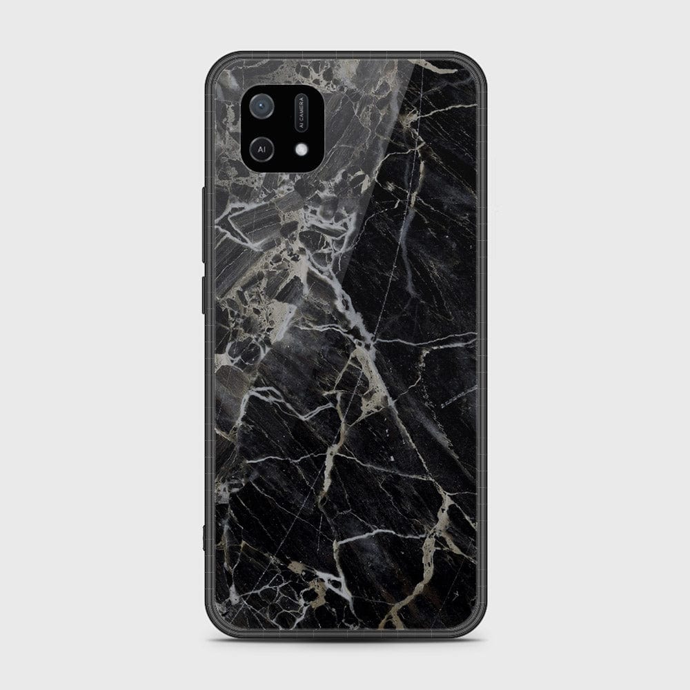 Oppo A16e Cover- Black Marble Series - HQ Ultra Shine Premium Infinity Glass Soft Silicon Borders Case