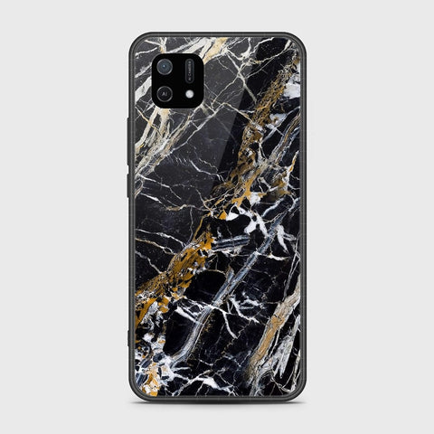 Oppo A16e Cover- Black Marble Series - HQ Ultra Shine Premium Infinity Glass Soft Silicon Borders Case