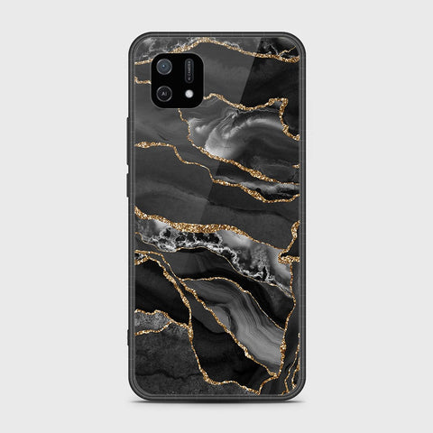 Oppo A16K Cover- Black Marble Series - HQ Ultra Shine Premium Infinity Glass Soft Silicon Borders Case