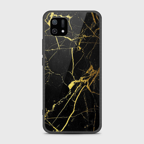 Oppo A16e Cover- Black Marble Series - HQ Ultra Shine Premium Infinity Glass Soft Silicon Borders Case