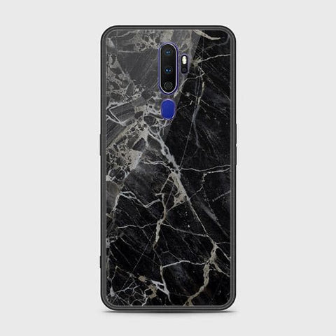 Oppo A5 2020 Cover - Black Marble Series - HQ Ultra Shine Premium Infinity Glass Soft Silicon Borders Case