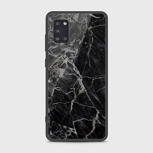 Samsung Galaxy A31 Cover - Black Marble Series - HQ Ultra Shine Premium Infinity Glass Soft Silicon Borders Case