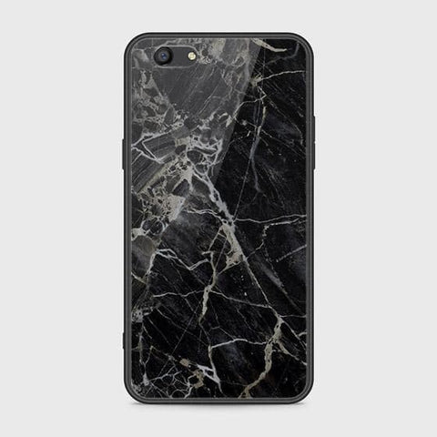 Oppo A77 Cover - Black Marble Series - HQ Ultra Shine Premium Infinity Glass Soft Silicon Borders Case