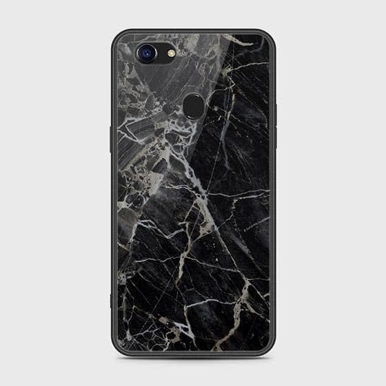 Oppo F5 Cover - Black Marble Series - HQ Ultra Shine Premium Infinity Glass Soft Silicon Borders Case