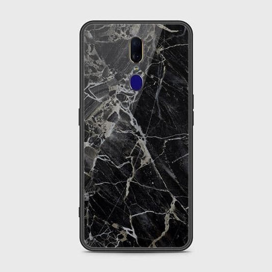 Oppo F11 Cover - Black Marble Series - HQ Ultra Shine Premium Infinity Glass Soft Silicon Borders Case