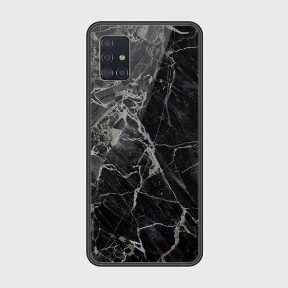 Samsung Galaxy A51 Cover - Black Marble Series - HQ Ultra Shine Premium Infinity Glass Soft Silicon Borders Case