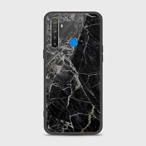 Realme 5s Cover - Black Marble Series - HQ Ultra Shine Premium Infinity Glass Soft Silicon Borders Case