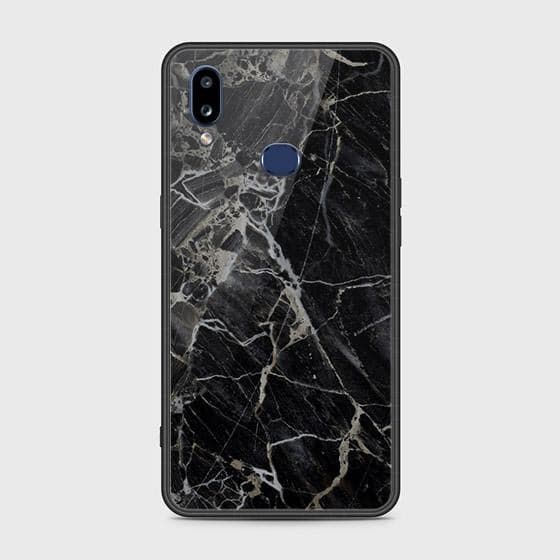 Samsung Galaxy A10s Cover - Black Marble Series - HQ Ultra Shine Premium Infinity Glass Soft Silicon Borders Case