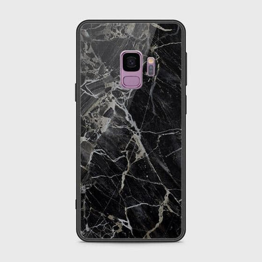 Samsung Galaxy S9 Cover - Black Marble Series - HQ Ultra Shine Premium Infinity Glass Soft Silicon Borders Case