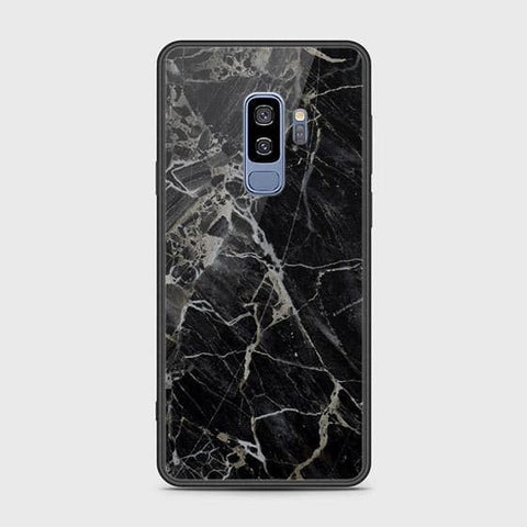 Samsung Galaxy S9 Plus Cover - Black Marble Series - HQ Ultra Shine Premium Infinity Glass Soft Silicon Borders Case